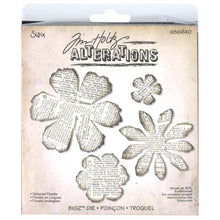 Load image into Gallery viewer, Tim Holtz Tattered Florals Bigz Die By Sizzix - 656640 Distressed Flowers Mixed Media Dies