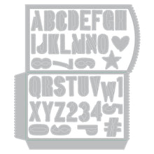 Load image into Gallery viewer, Tim Holtz Gift Card Bag Thinlits Dies By Sizzix - 662687 - Pocket Junk Journal Alphabet Alphanumeric Cargo Stencil