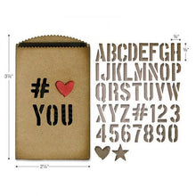 Load image into Gallery viewer, Tim Holtz Gift Card Bag Thinlits Dies By Sizzix - 662687 - Pocket Junk Journal Alphabet Alphanumeric Cargo Stencil