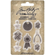 Load image into Gallery viewer, Tim Holtz Idea-ology: Lucky - TH94131 - 8 pieces - Mixed Media Assemblage Art 3D Metal