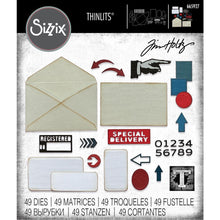 Load image into Gallery viewer, Tim Holtz Postale Thinlits Die Set 48PK - #665927  - Sizzix Chapter 3