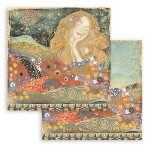 Stamperia Klimt 8"X8" Double-Sided Paper Pad 10 sheets Art Scrapbook