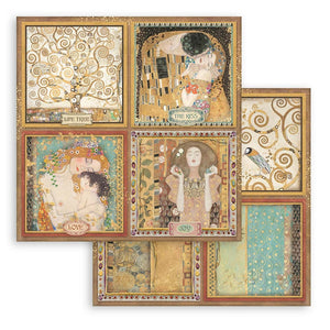 Stamperia Klimt 8"X8" Double-Sided Paper Pad 10 sheets Art Scrapbook