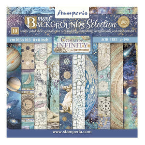 Stamperia Cosmos Infinity Backgrounds - Double-Sided Paper Pad 8"X8" 10/Pkg SBBS71