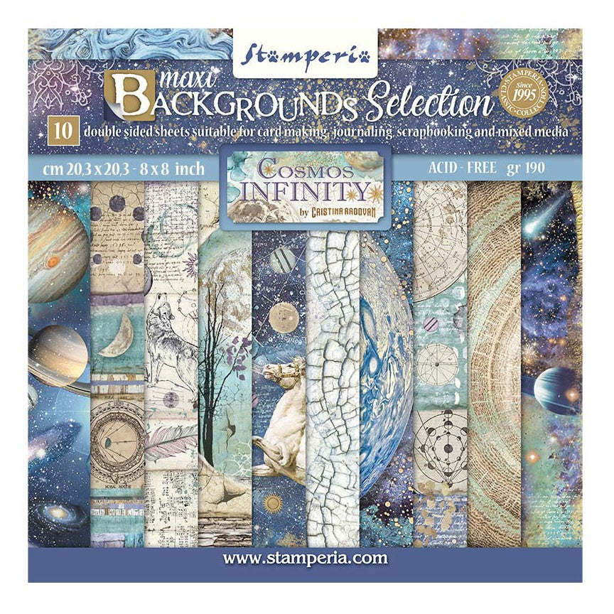 Stamperia Cosmos Infinity Backgrounds - Double-Sided Paper Pad 8