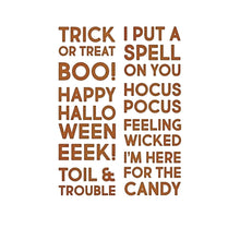 Load image into Gallery viewer, Tim Holtz Bold Text Halloween Thinlits Die Set - 9pk - 665995 - Sizzix
