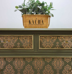 Prima Marketing Re-Design KACHA GOLD DAMASK Decor Transfer - 24"x35" - Furniture