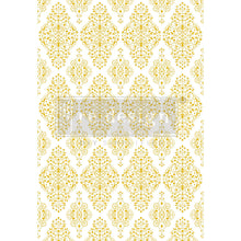 Load image into Gallery viewer, Prima Marketing Re-Design KACHA GOLD DAMASK Decor Transfer - 24&quot;x35&quot; - Furniture
