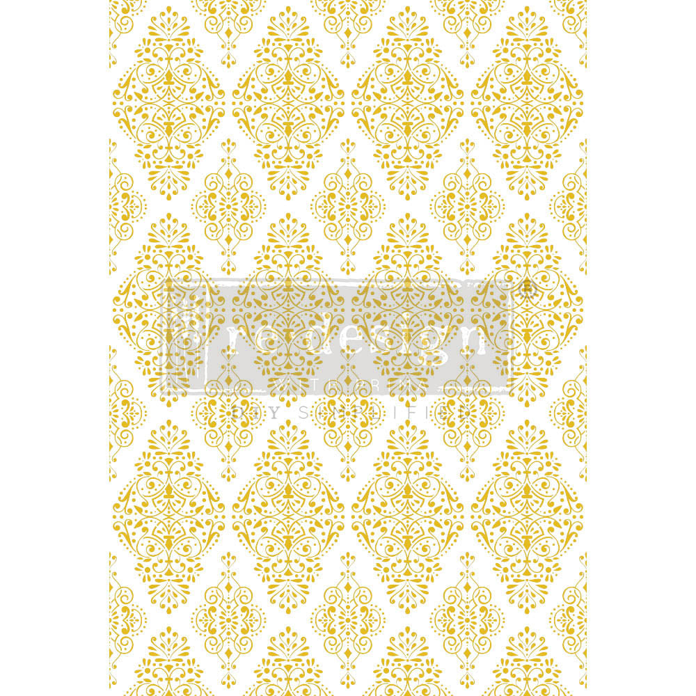 Prima Marketing Re-Design KACHA GOLD DAMASK Decor Transfer - 24