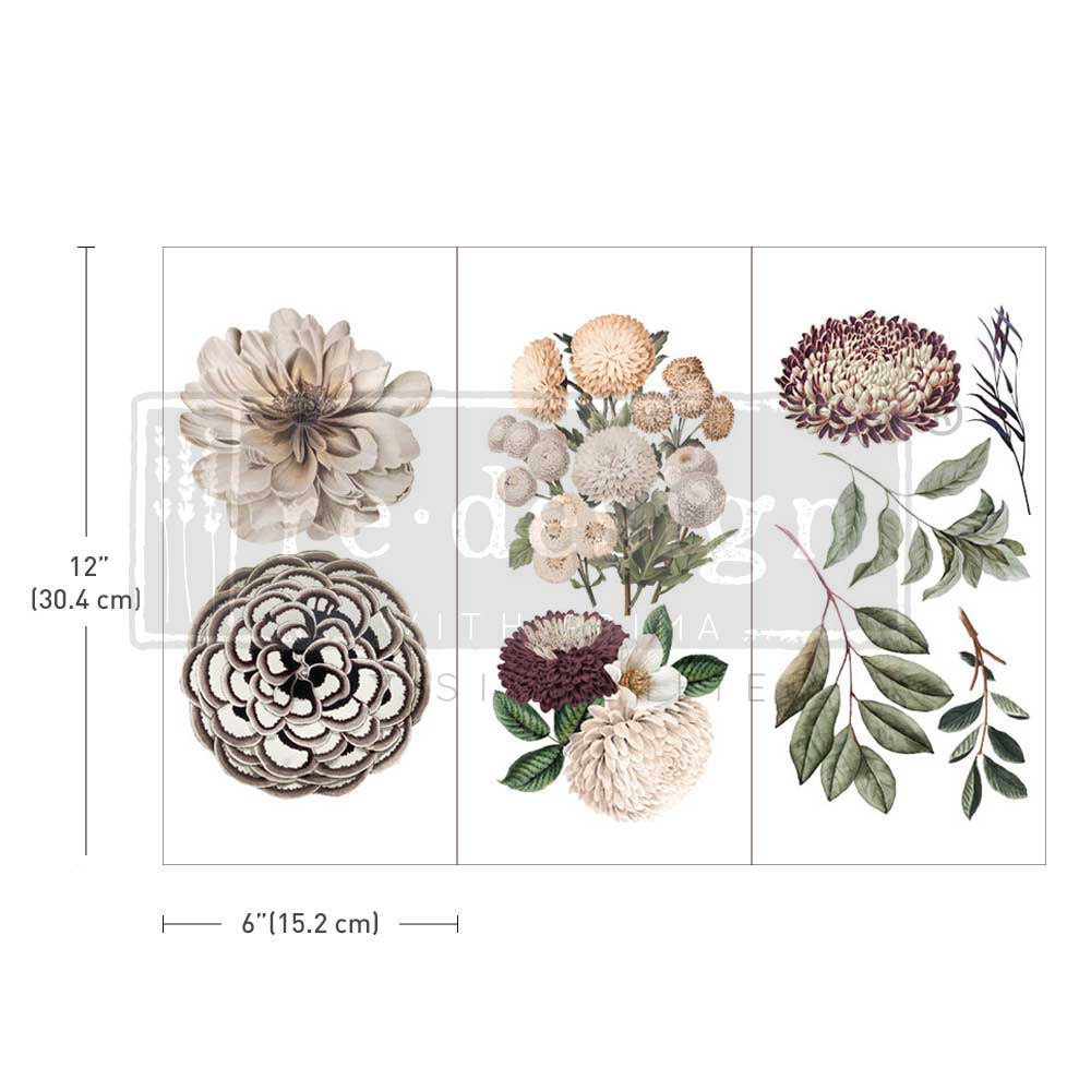 Prima Marketing Re-Design Natural Flora Small Decor Transfer Sheets - 6