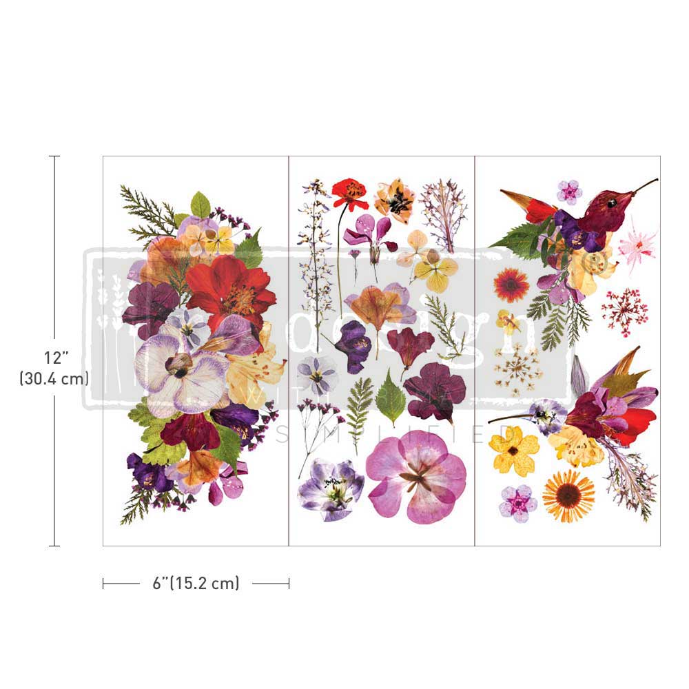 Prima Marketing Re-Design Organic Flora Small Decor Transfer Sheets - 6