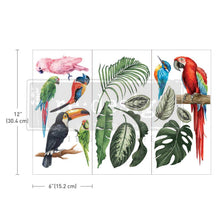 Load image into Gallery viewer, Prima Marketing Re-Design Tropical Birds Small Decor Transfer Sheets - 6&quot;X12&quot; 3/Sheets ReDesign

