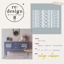 Load image into Gallery viewer, Prima Marketing Re-Design Vintage Wallpaper Small Decor Transfer Sheets - 6&quot;X12&quot; 3/Sheets ReDesign
