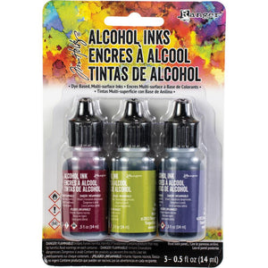 Tim Holtz Farmers Market Alcohol Ink Set .05oz - Ranger Cranberry Lettuce Eggplant