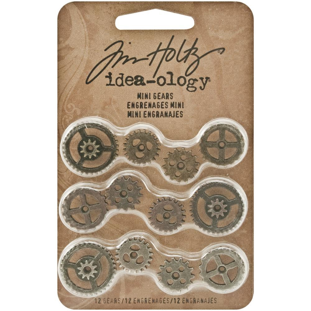 Tim Holtz Idea-ology: Mini Gears - TH93012 - 12 pieces - Mixed Media Assemblage Art Metal Steampunk Watch Parts