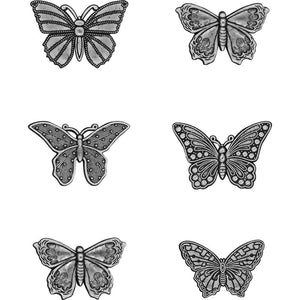 Tim Holtz Idea-ology: Butterflies - TH93689 - 6 pieces - Mixed Media Assemblage Art Metal Butterfly Nature Embellishment Adornments