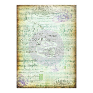 Finnabair - Musica Tissue Paper - 27.5"x19.7" - 6 sheets - 571410 - Art Daily by Prima Marketing - Decoupage Mixed Media