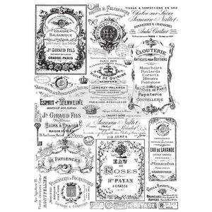 Prima Re-Design - Chloe - Mulberry Tissue Paper - 19"x30" - 644741 - Decoupage Decor Vintage French Labels Script