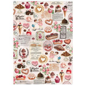 Prima Re-Design - Super Decadent - Mulberry Tissue Paper - 19"x30" -  644710 - Decoupage Decor Valentine Sweets Treats Love