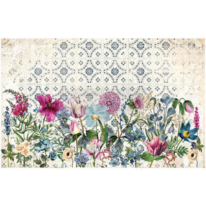 Prima Re-Design - Fuchsia - Decoupage Decor Tissue Paper - 19"x30" - Floral Flowers Tile Background