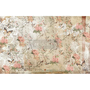 Prima Re-Design - Botanical Imprint - Decoupage Decor Tissue Paper - 19"x30" - Vintage Shabby Chic Floral Flowers