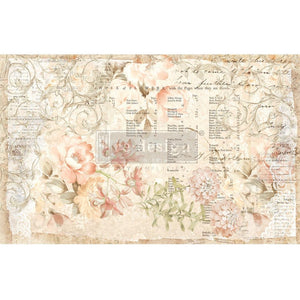 Prima Re-Design - Floral Parchment - Decoupage Decor Tissue Paper - 19"x30" - Vintage Flowers