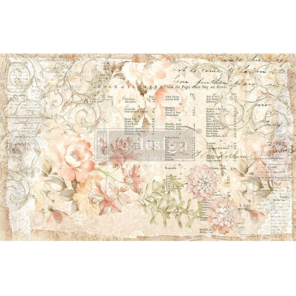 Prima Re-Design - Floral Parchment - Decoupage Decor Tissue Paper - 19