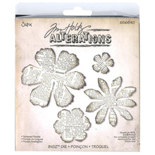 Load image into Gallery viewer, Tim Holtz Tattered Florals Bigz Die By Sizzix - 656640 Distressed Flowers Mixed Media Dies
