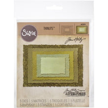 Load image into Gallery viewer, Tim Holtz Stacked Deckle Thinlits Dies By Sizzix - 662694 - Rectangle Torn Edge Cardmaking
