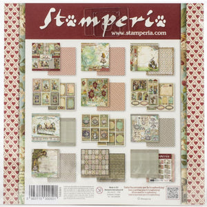 Stamperia Alice- 8"X8" Double-Sided Paper Pad 10 sheets - SBBS01 Wonderland