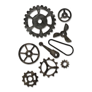 Tim Holtz Mechanical Bigz L Die - 665225 - Sizzix Chapter 1 - Steampunk Gears Pulley Fan Propeller