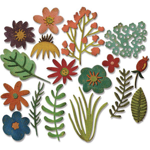 Tim Holtz Funky Floral #1 Thinlits Dies By Sizzix - 662700