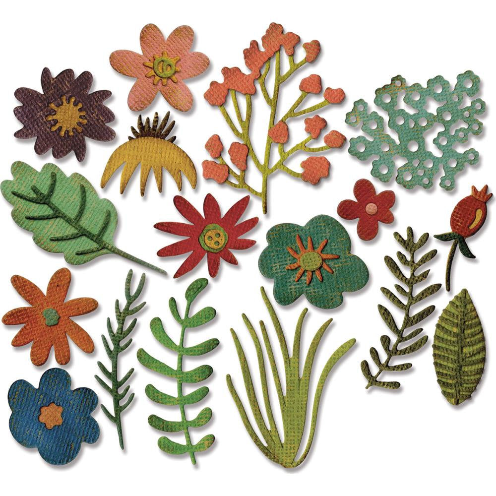 Tim Holtz Funky Floral #1 Thinlits Dies By Sizzix - 662700