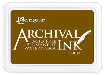 Ranger Archival - Coffee - Ink Pad #0 - Permanent - Waterproof - Non-Toxic - Acid Free