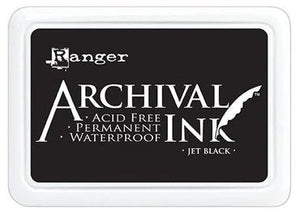 Ranger Archival - Jet Black - Ink Pad #0 - Permanent - Waterproof - Non-Toxic - Acid Free