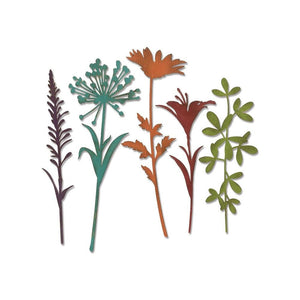 Tim Holtz Wildflower Stems #2 Thinlits Dies By Sizzix - 664164 Flowers Floral