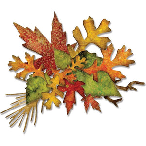 Tim Holtz Fall Foliage Thinlits Dies By Sizzix 14/Pkg - 660955 Leaves Leaf Tree