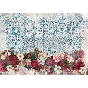 Prima Re-Design - Burgundy Woods - Decoupage Decor Rice Paper - 11.5″x 16.25″ - Flowers Floral Tile Background