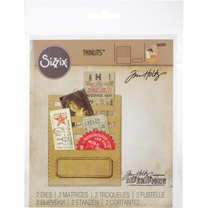 Tim Holtz Stitched Slots Thinlits Dies By Sizzix - 662697 - Pocket Junk Journal