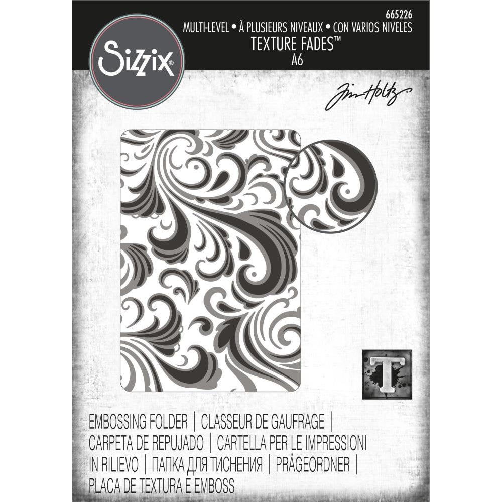 Tim Holtz Swirls Texture Fades Multi-Level Embossing Folder - 665226 - Sizzix Chapter 1