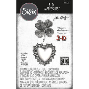 Tim Holtz Lucky Love 3-D Impresslits Embossing Folder - 665227 - Sizzix Chapter 1