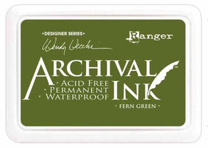 Wendy Vecchi Archival - Fern Green - Ink Pad #0 - Permanent - Waterproof - Non-Toxic - Acid Free by Ranger Ink
