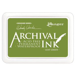 Wendy Vecchi Archival - Leaf Green - Ink Pad #0 - Permanent - Waterproof - Non-Toxic - Acid Free by Ranger Ink