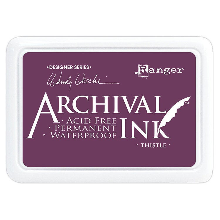Wendy Vecchi Archival - Thistle - Ink Pad #0 - Permanent - Waterproof - Non-Toxic - Acid Free by Ranger Ink Purple