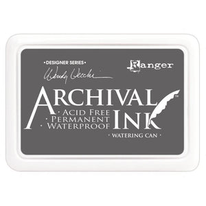 Wendy Vecchi Archival - Watering Can - Ink Pad #0 - Permanent - Waterproof - Non-Toxic - Acid Free by Ranger Ink Gray