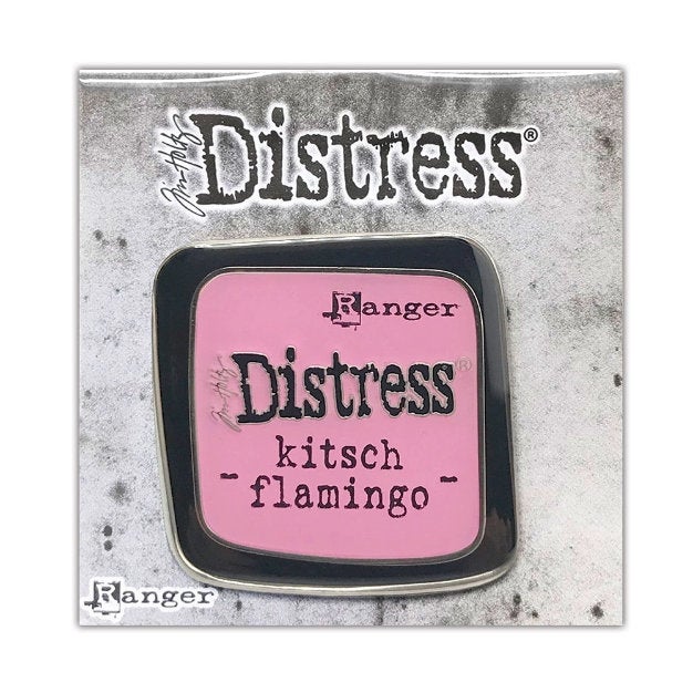 Tim Holtz Kitsch Flamingo Distress Enamel Collector Pin - New Color