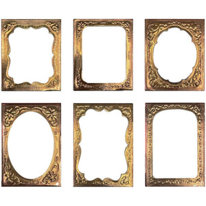 Tim Holtz Idea-ology: Curio Frames - 6 pieces - Mixed Media Art Vintage Gold