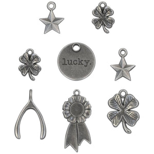 Tim Holtz Idea-ology: Lucky - TH94131 - 8 pieces - Mixed Media Assemblage Art 3D Metal