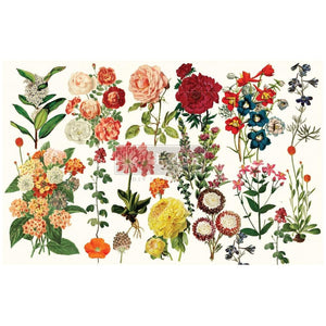 Prima Re-Design - Forest Garden - Decoupage Decor Tissue Paper - 19"x30" sheet - Floral Flower Background