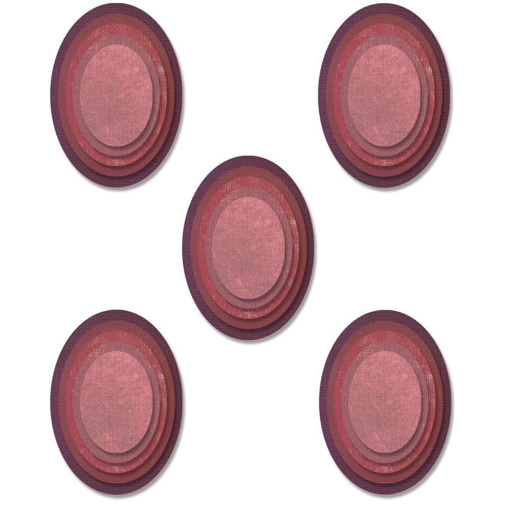 Tim Holtz Stacked Tiles, Ovals Thinlits Dies - 25/pk - By Sizzix - 665368